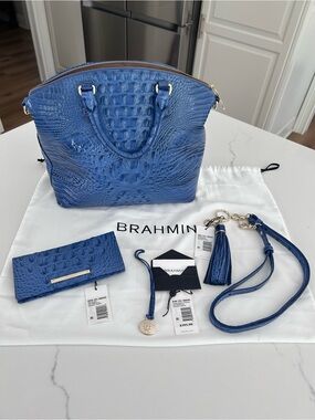 Brahmin Large Duxbury Handbag, Wallet & Tassel in Iris
